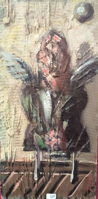 Jorg HERMLE (1936) "Tête" Huile sur panneau signé en bas à d… - Photo 1