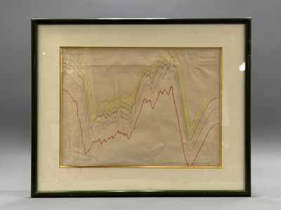 un dessin représentant un graphique linéaire, encadré dans un cadre noir