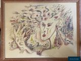 une image représentant un dessin d'une femme avec un dragon sur le dos