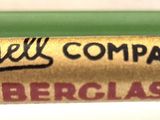 a close up of a baseball bat with a label on it