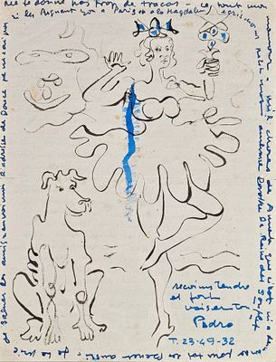 Pedro CREIXAMS (1983-1965) Les danseuses et le chien.