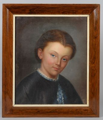 portrait of a young girl in a black dress