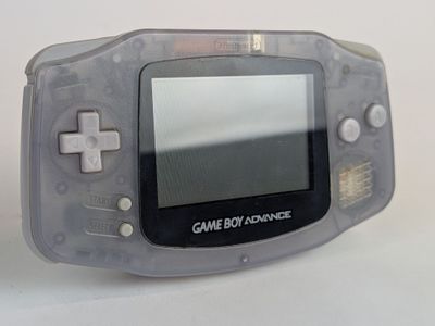 a game boy advance on the screen of the game console