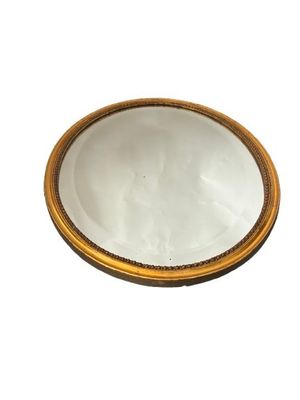 MIROIR en bois doré à motif de frise de perles glace biseaut…