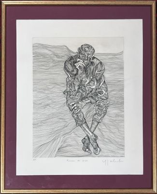 Yves JOBERT (né en 1930) : "Fumeur de pipe" épreuve d'artist…