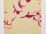 a picture of a pink painting on a yellow piece of paper