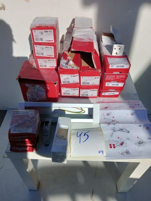 a table with a lot of boxes on top of it