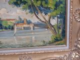 a picture of a painting of a boat on the water