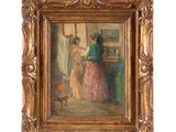 une image d'un tableau représentant une femme et un enfant dans une pièce