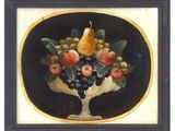 a picture of a painting of fruit in a bowl