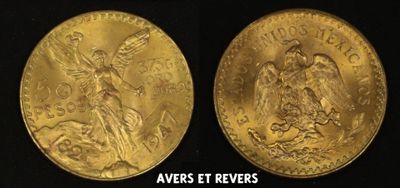 two gold coins with the image of a woman and a man on them