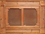 a picture of a wooden window with two panes of glass