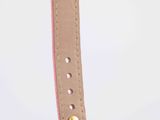 leather dog collar with gold plated hardware and pink leather lining