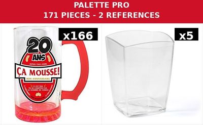 a glass mug and a glass mug with a red handle