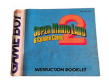 an instruction book with the title super mario land 2 and golden coins 2