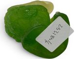a green piece of soap with a tag on it