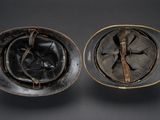 an image of a helmet with a cross on the side and a helmet with a cross on the side