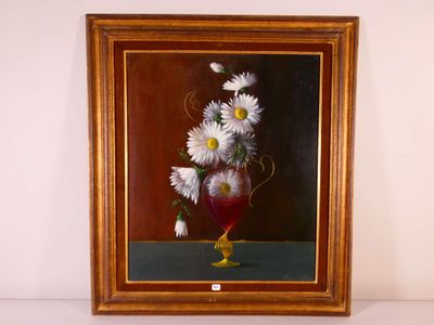 a picture of a painting of flowers in a vase