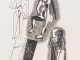 an image of a black and white drawing of a man and a woman