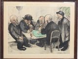 painting of a group of men sitting around a table playing cards