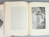 an open book with a drawing of a woman and a man