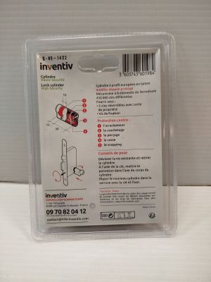 INVENTIV - Cylindre Haute Sécurité - 30+10mm - 5 clés révers…