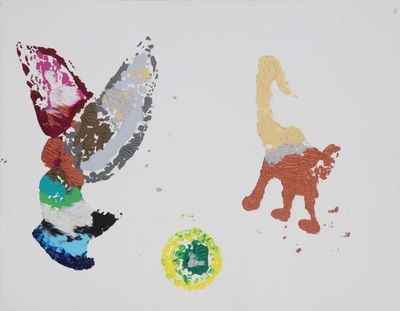une photo d'un tableau représentant un chien et un chat