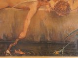 a painting of a nude woman laying on a couch