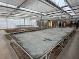 un sol en béton à l'intérieur d'une grande serre