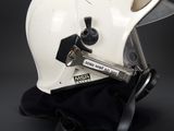 a helmet with a visor and a wrenet attached to it