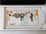 a tray with a picture of a couple dancing on it