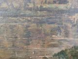 a painting of a landscape with trees in the background