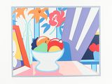 a picture of a bowl of fruit on a table
