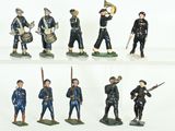 many figurines of men dressed in military uniforms