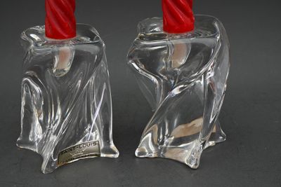 Saint Louis - Paire de bougeoirs en cristal de forme libre, marqués so - Photo 1