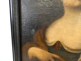 un tableau représentant une femme tenant un chat sur ses genoux