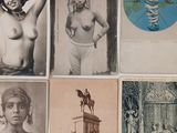 several old black and white photos of a woman in a bathing suit