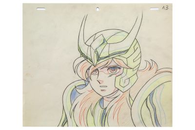 une image représentant le dessin d'une femme aux cheveux longs portant un casque
