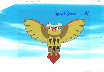 un dessin représentant un hibou volant dans le ciel