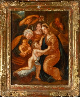 une image d'une peinture représentant une femme tenant un bébé