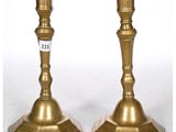 pair of antique brass candlesticks with candlestick holders