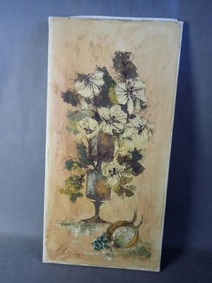 une image d'une peinture de fleurs dans un vase