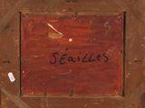 painting of a wooden frame with the word seattle written on it