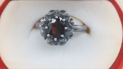 Bague marguerite monture argent - Photo 1