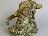 statue of a man with a dog on his back