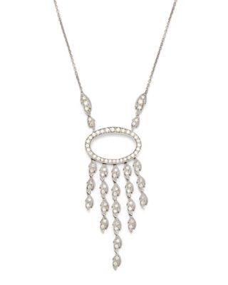 a white gold and diamond necklace