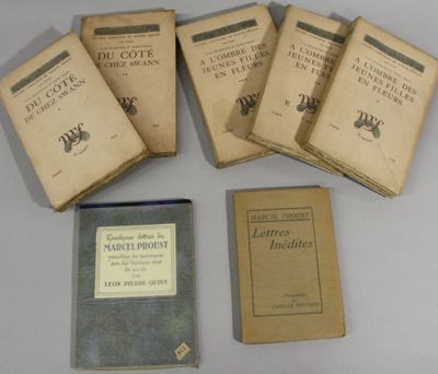 PROUST (Marcel). 7 volumes, in-12, brochés, non coupés.