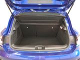 a blue car with its trunk open on a white background