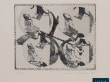 an image of a black and white drawing of a group of people