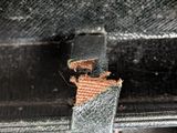 a piece of fabric on the back of a car